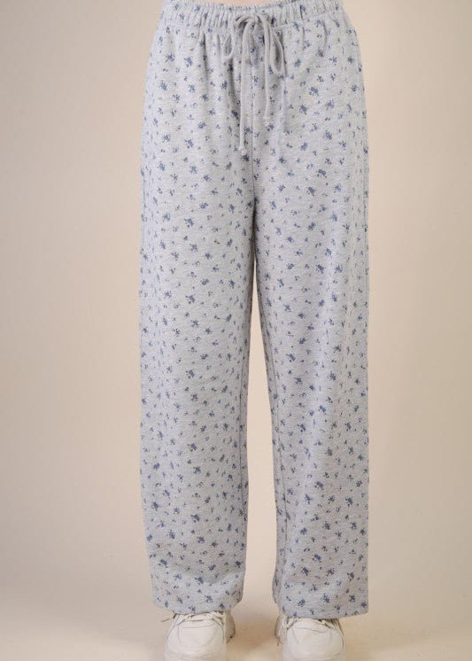 Gray Floral Casual Pant - The Nines