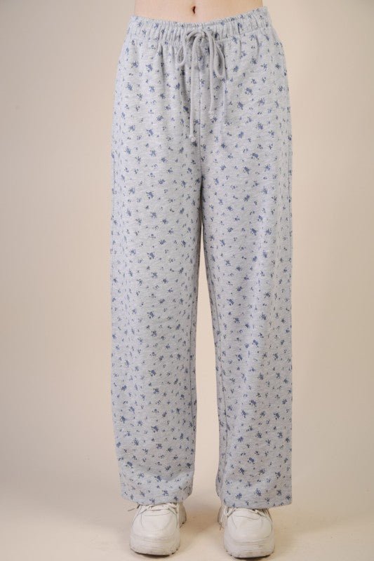 Gray Floral Casual Pant - The Nines