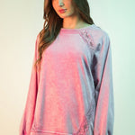 Orchid Lace Trim Sweatshirt - The Nines
