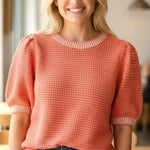 April Short Sleeve Sweater Top - 2 Color! - The Nines