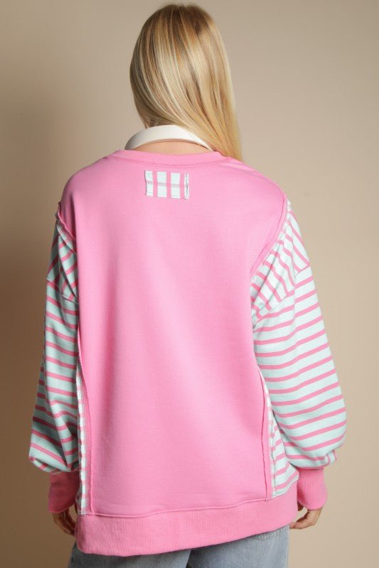 Pink & Mint Oversized Sweatshirt - The Nines
