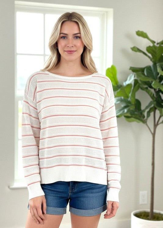 Aubrey Open Weave Long Sleeve Top - 3 Colors! - The Nines