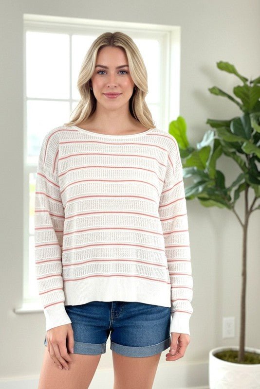 Aubrey Open Weave Long Sleeve Top - 3 Colors! - The Nines