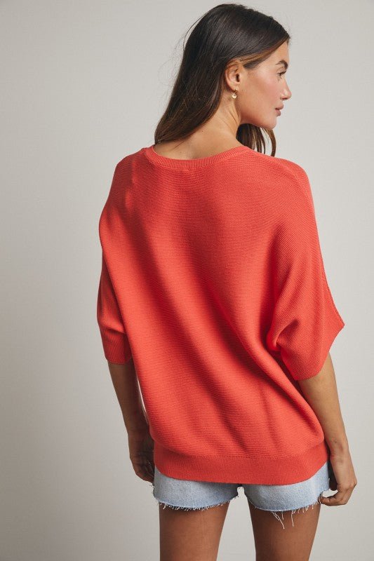 Dolman Short Sleeve Sweater Top - 3 Colors! - The Nines