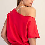 French Terry Off The Shoulder Top - 2 Colors! - The Nines