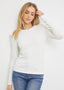 White Soft Layering Basic Long Sleeve Top