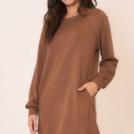 Mocha Hi Low Scuba Pocket Dress - The Nines