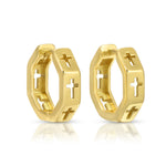 Understated Cross Huggie Earrings - 2 colors! - The Nines