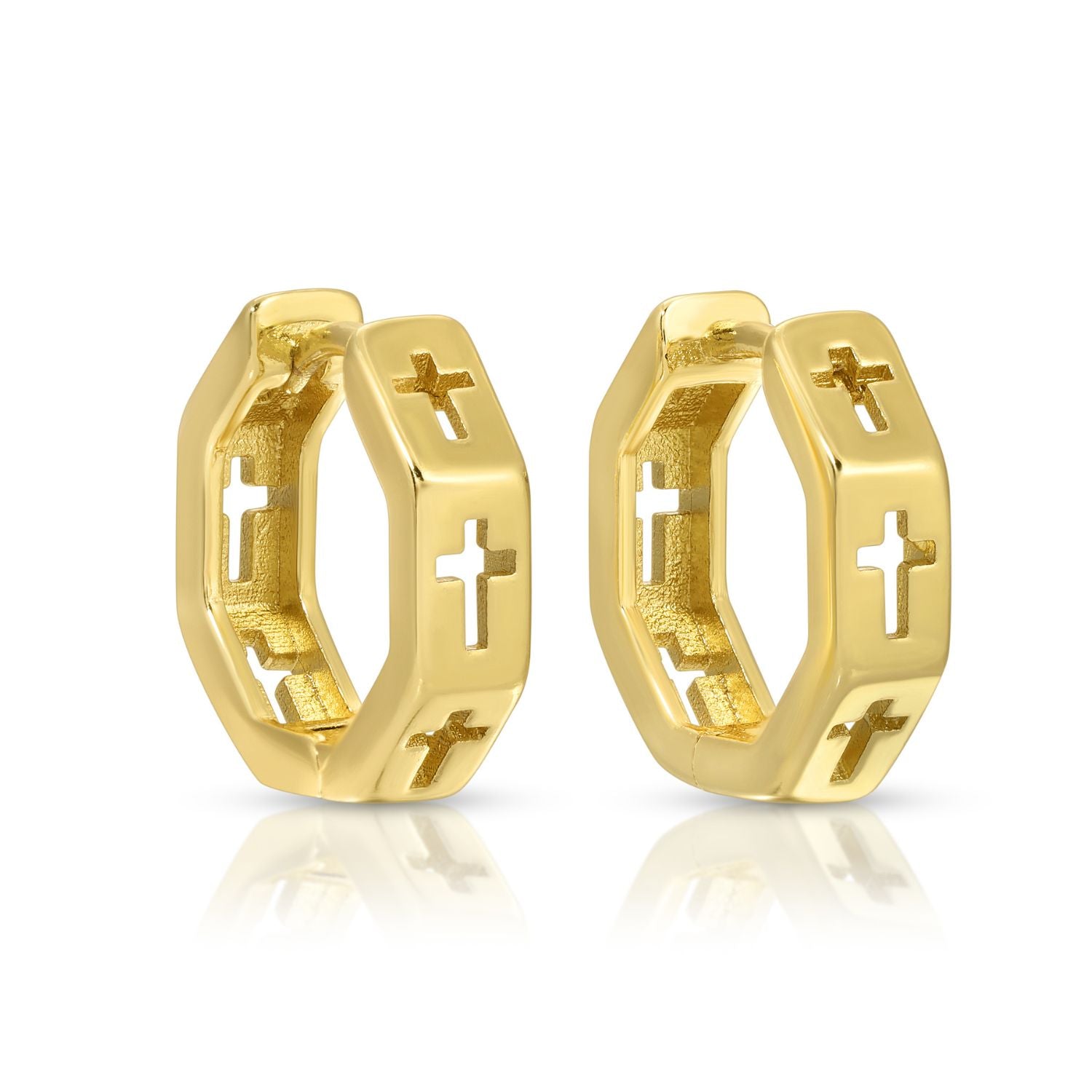 Understated Cross Huggie Earrings - 2 colors! - The Nines