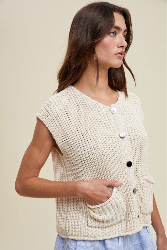 Button Up Vest Top - 2 colors! - The Nines