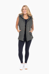 Mono B Hooded Zip Up Puffer Vests - 3 Colors!