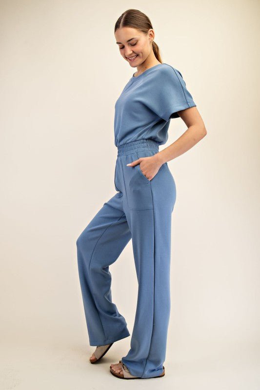Scuba Short Sleeve Jumpsuit - The Nines