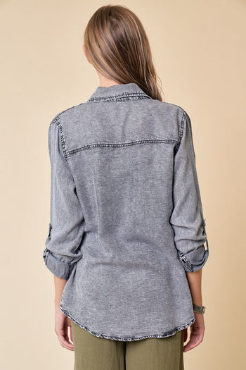 Black Lightweight Denim Top