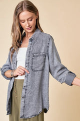 Black Lightweight Denim Top