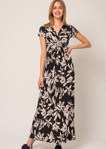 Bethany Black Floral Maxi dress