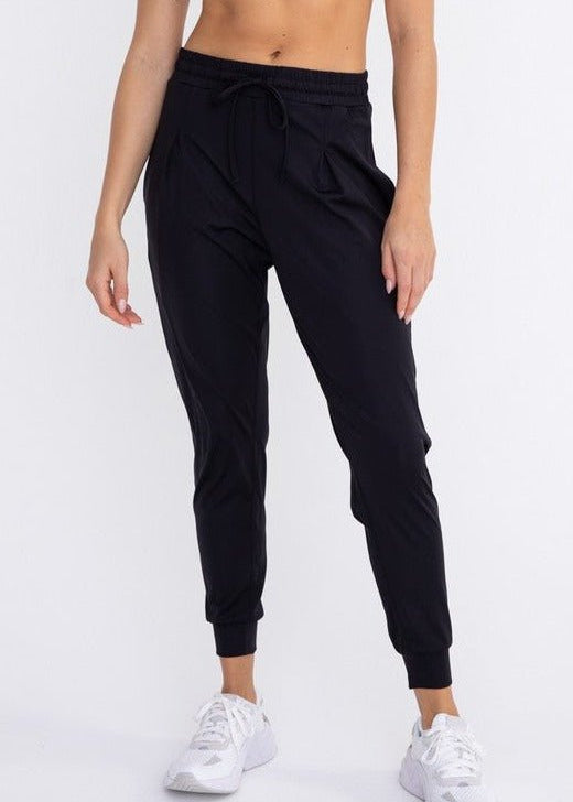 Black Silky Athletic Joggers - The Nines