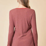 Erin Striped Thumbhole Henley Tops - 2 Colors! - The Nines