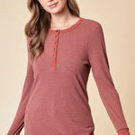 Erin Striped Thumbhole Henley Tops - 2 Colors! - The Nines