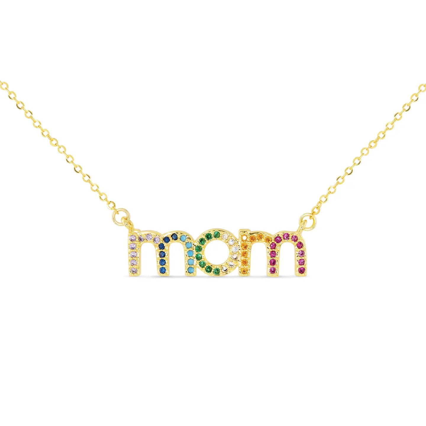 Gold Multi Color Mom Necklace - The Nines