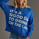 Blue Drink on the Lake Lightweight Sweater - The Nines
