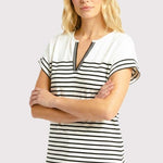 Sutton Striped V - neck Tee - 2 Colors! - The Nines