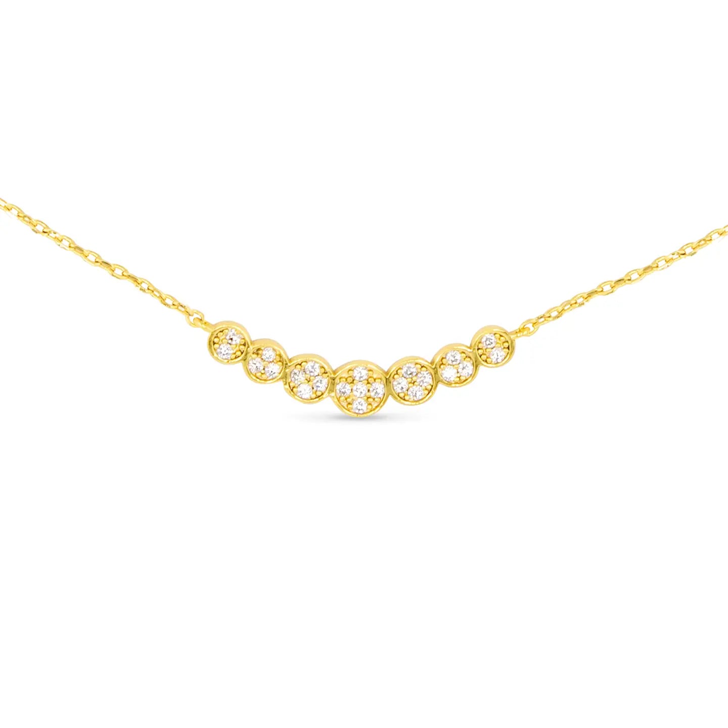 Delicate Gold Cubic Zirconia Arc Necklace - The Nines