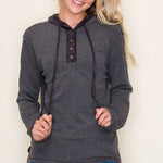 Charcoal Suede Detail Contrast Hoodie - The Nines
