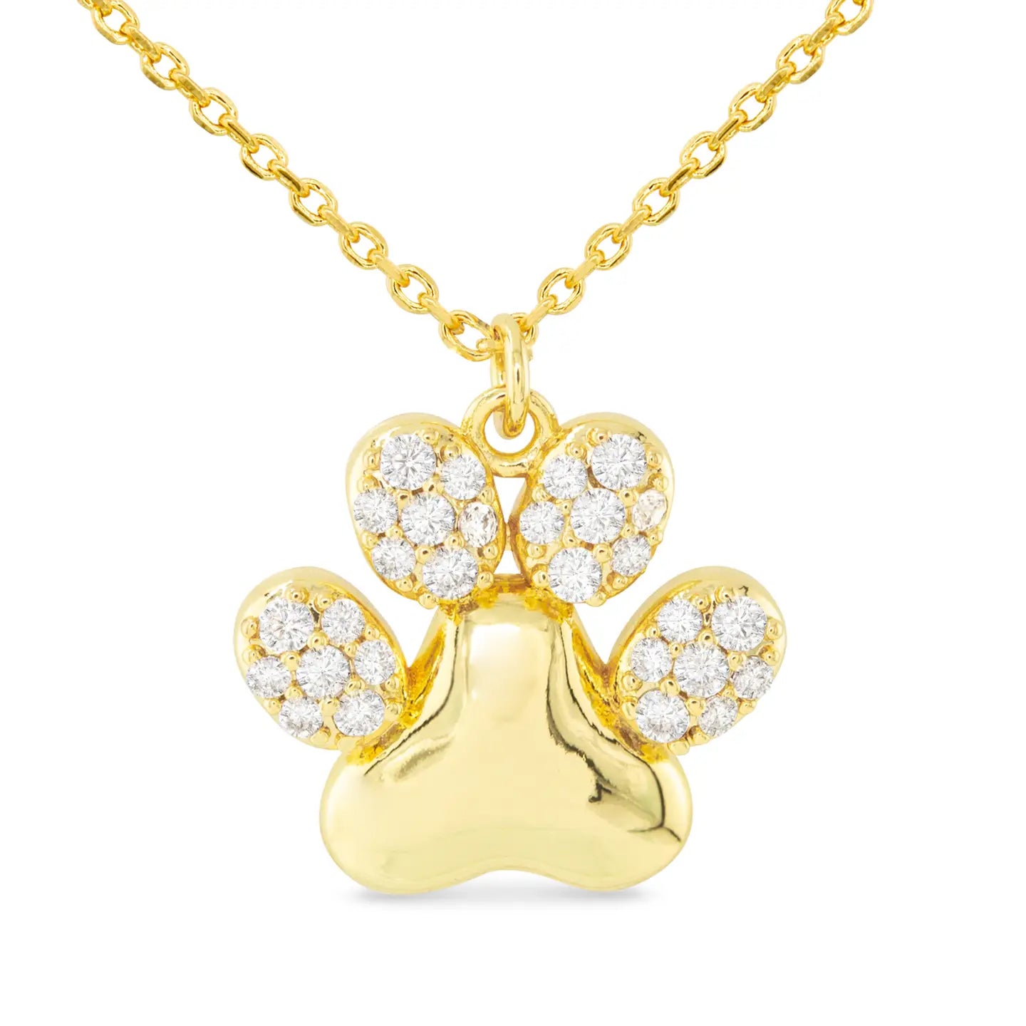 Gold Paw Print Necklace - The Nines