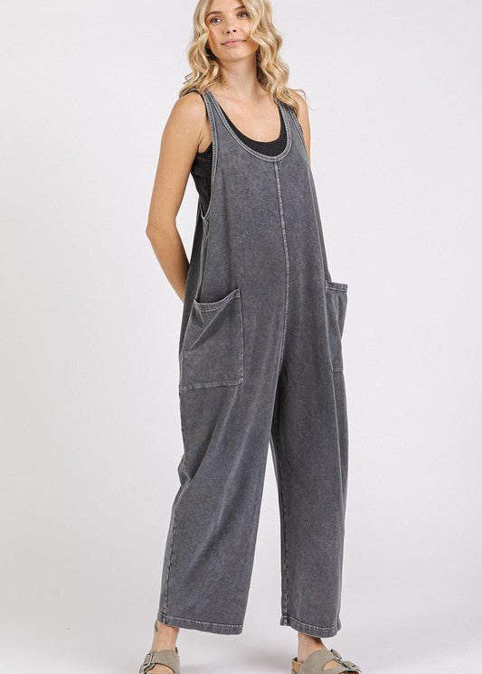 Mineral Wash Jumpsuit - 2 Colors! - The Nines