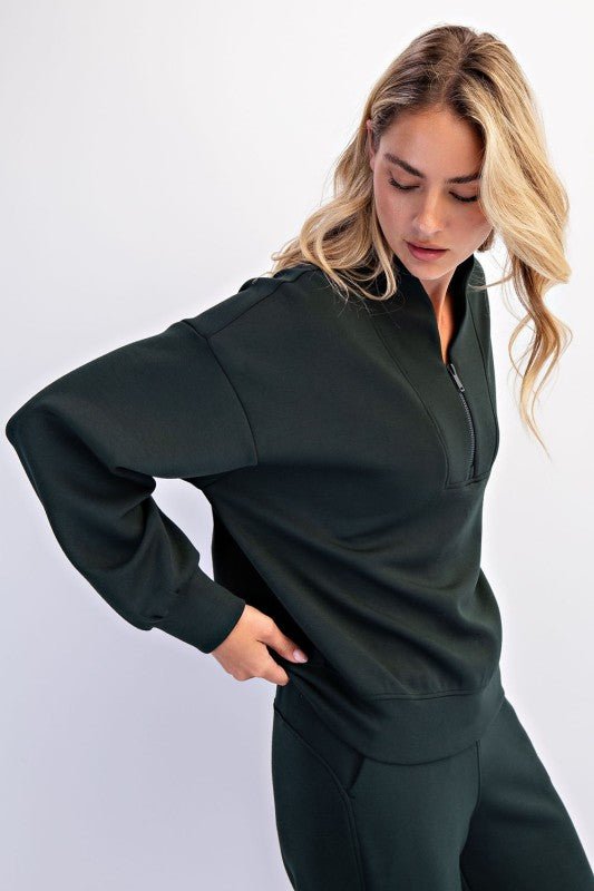 Luxe Scuba Half Zip Pullovers - 7 Colors! - The Nines