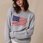 American Flag Heather Gray Sweater - The Nines