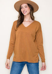 Soft Center Seam Vneck Lightweight Pullovers - 4 Colors!