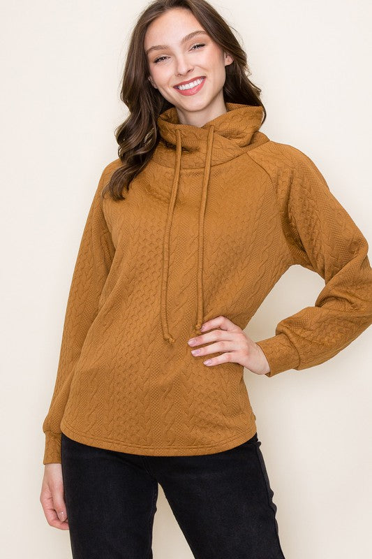 Textured Cable Knit Cowl Pullovers - 3 colors!