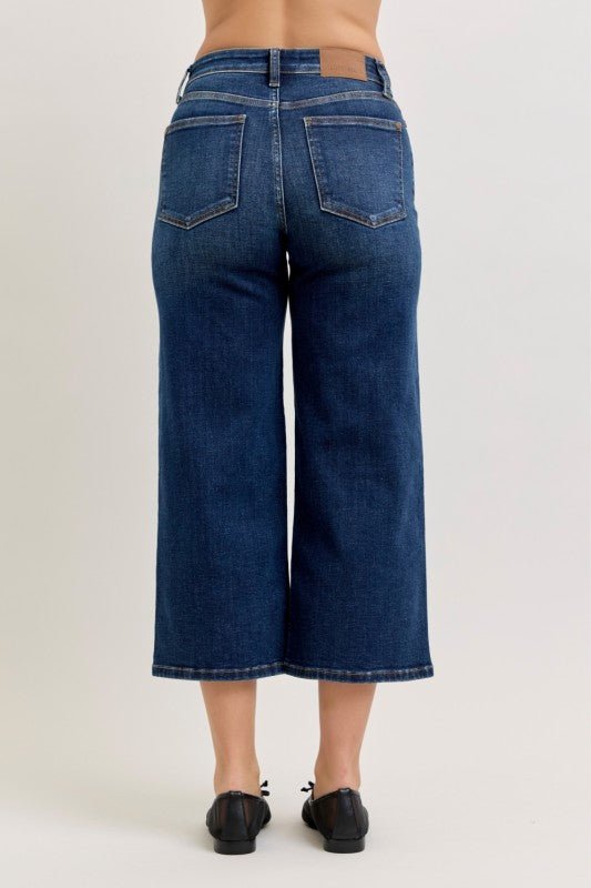 Judy Blue High Waist Cropped Ankle Wide - The Nines