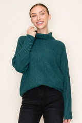 Dark Jade Soft Turtleneck Sweater