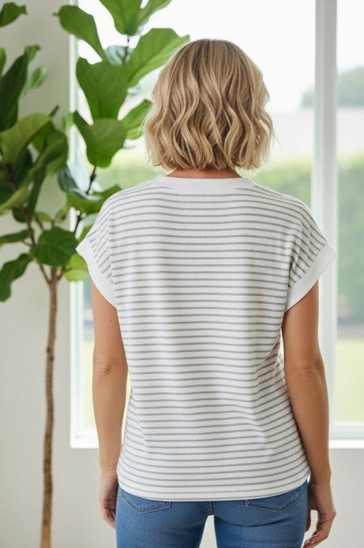 Terry Striped Top - 2 Colors! - The Nines