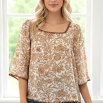 Stitched Hem Kimono Sleeve Top - 2 Colors! - The Nines