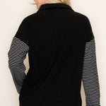 Daphne Striped Sleeve Zip Sweatshirt - FINAL SALE! - The Nines