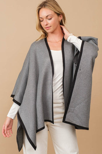 FINAL SALE - Charcoal Blanket Wrap Cardigan