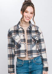 Plaid Cropped Shacket - 2 Colors!