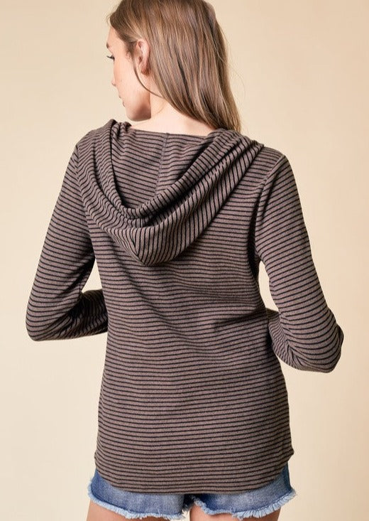 Sloane Striped Thumbhole Hoodies - 2 colors!