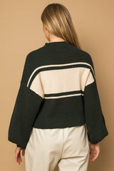 Contrast Mock Sweaters - 2 colors!