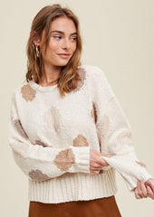 Super Soft Cream Polka Dot Sweater