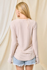 Soft Thumbhole Henley Tops - 2 Colors!