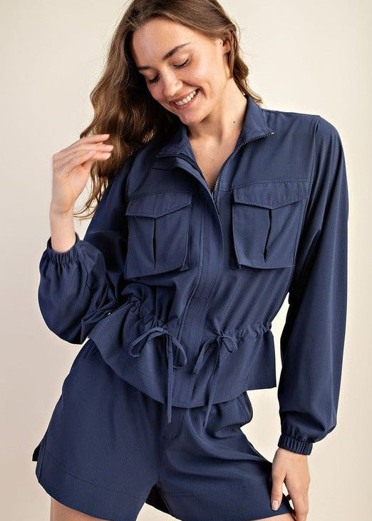 Crinkle Athleisure Jackets - 2 Colors! - The Nines