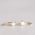 Mother Of Pearl Huggie Earrings - The Nines
