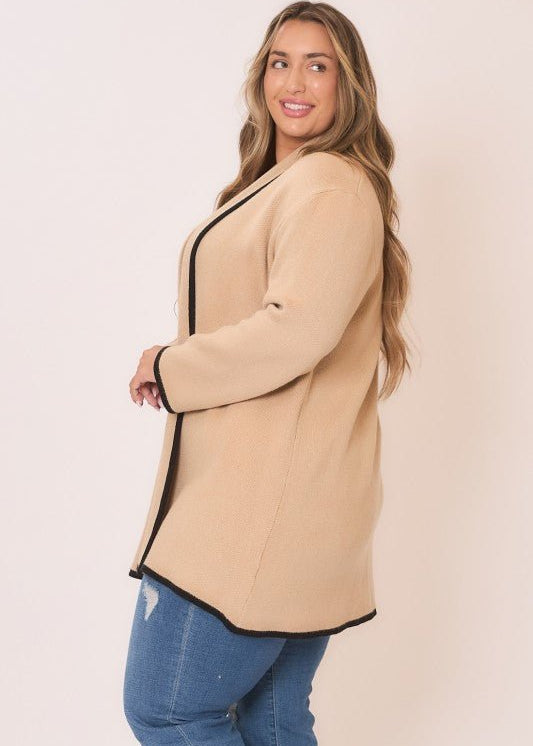 Taupe & Black Cardigan - The Nines