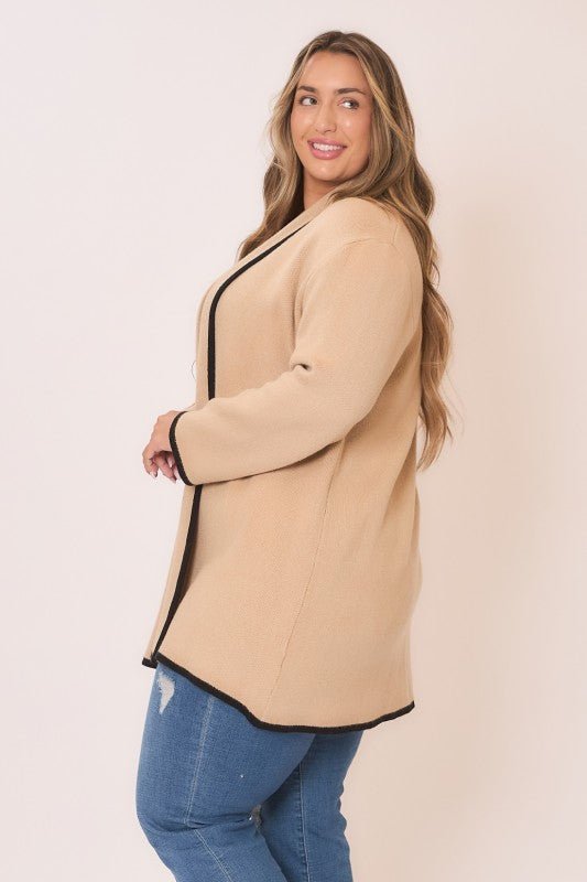 Taupe & Black Cardigan - The Nines