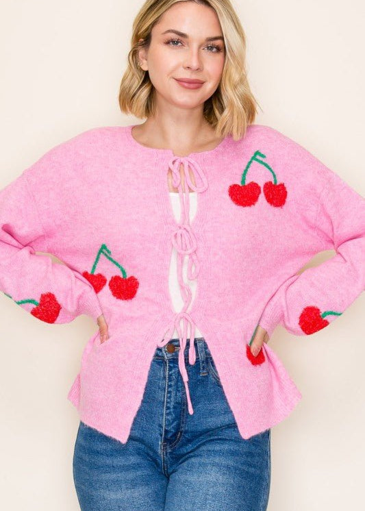 Cherry Tie Cardigan - The Nines