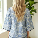 Stitched Hem Kimono Sleeve Top - 2 Colors! - The Nines